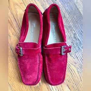 Reddish orange suede loafers great for fall and winter. Made Italy. Barely worn